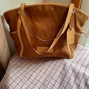 Dooney & Bourke Signature Fabric with Leather Trim Tote Bag